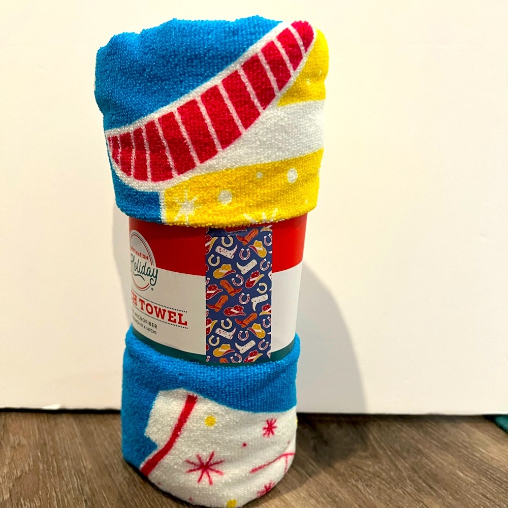 Cute HEB Cowboy-Themed Beach Towel- NWT